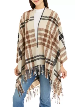 Buy 😀 Wonderly 👩 Women's Open Front Plaid Topper ✨