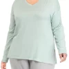 Discount 🎁 Wonderly Plus Size Lush Long Sleeve V-Neck Sleep T-Shirt ⭐ -Wonderly Shop Belk 1044
