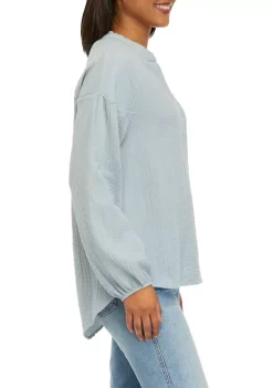 Discount 🌟 Wonderly 👩 Women's Long Sleeve Gauze Popover Woven Top ✔️ -Wonderly Shop Belk 1063