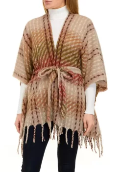 Best deal ⌛ Wonderly Twill Stripe Belted Ruana ❤️