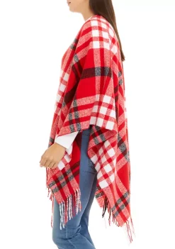 Outlet 🥰 Wonderly 👩 Women's Open Front Plaid Topper ⭐ -Wonderly Shop Belk 1117