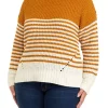 Discount ✨ Wonderly Plus Size Chenille Stripe Mock Neck Sweater 🥰 -Wonderly Shop Belk 1130