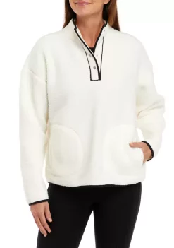 Budget ๐งจ Wonderly ๐ฉ Women's Sherpa Popover Solid Jacket ๐