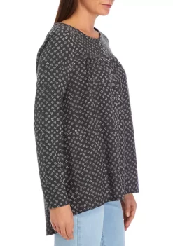 Flash Sale ⌛ Wonderly 👩 Women's Waffle Henley Top ⌛ -Wonderly Shop Belk 1211