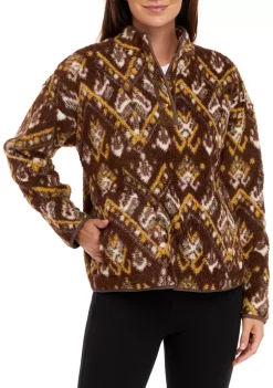 Buy โจ Wonderly ๐ฉ Women's Sherpa Popover Printed Jacket โ๏ธ
