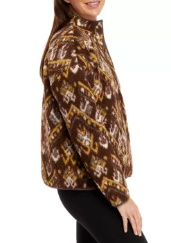 Buy ✨ Wonderly 👩 Women's Sherpa Popover Printed Jacket ✔️ -Wonderly Shop Belk 1237