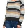 Promo 🧨 Wonderly 👩 Women's Open Stitch Stripe Pullover Sweater ⭐ -Wonderly Shop Belk 1240