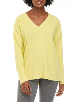 Best reviews of ✨ Wonderly 👩 Women's Long Sleeve V-Neck Seamed Top 🔥 -Wonderly Shop Belk 1253
