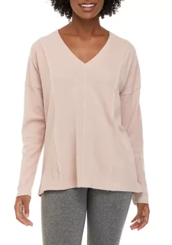 Best reviews of ✨ Wonderly 👩 Women's Long Sleeve V-Neck Seamed Top 🔥 -Wonderly Shop Belk 1254