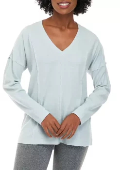 Best reviews of ✨ Wonderly 👩 Women's Long Sleeve V-Neck Seamed Top 🔥 -Wonderly Shop Belk 1256