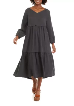 Brand new 🔥 Wonderly 👩 Women's 3/4 Tie Sleeve Peasant 👗 Dress 🔥