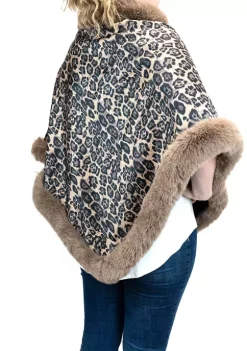 Discount 😍 Wonderly Fur Trimmed Leopard Print Topper 🔔 -Wonderly Shop Belk 1277