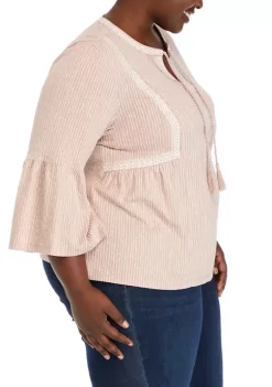 Best Pirce ✨ Wonderly Plus Size 3/4 Sleeve Embroidered Knit Peasant Top 🤩 10 Best Pirce ✨ Wonderly Plus Size 3/4 Sleeve Embroidered Knit Peasant Top 🤩 -Wonderly Shop Belk 1297