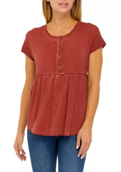 Cheap ⌛ Wonderly 👩 Women's Short Sleeve Dolman Henley Top 😉 -Wonderly Shop Belk 1318