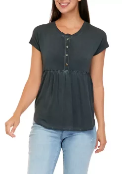 Cheap ⌛ Wonderly 👩 Women's Short Sleeve Dolman Henley Top 😉 -Wonderly Shop Belk 1320