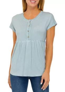 Cheap ⌛ Wonderly 👩 Women's Short Sleeve Dolman Henley Top 😉 -Wonderly Shop Belk 1321