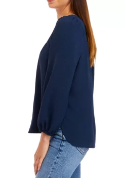 Coupon 👏 Wonderly Petite Long Sleeve Square Neck Top 🤩 -Wonderly Shop Belk 1324