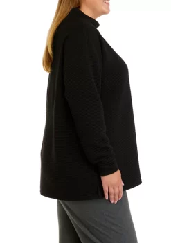 Flash Sale 😉 Wonderly Plus Size Long Sleeve Slouchy Mock Neck Sweater ⭐ -Wonderly Shop Belk 136
