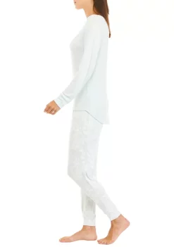 Discount 😍 Wonderly 👩 Women's Brushed Knit 👕 Shirt and Joggers Pajama Set 🎉 -Wonderly Shop Belk 1364