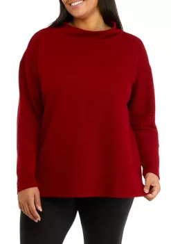 Flash Sale 😉 Wonderly Plus Size Long Sleeve Slouchy Mock Neck Sweater ⭐ -Wonderly Shop Belk 137