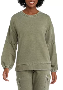 Outlet 🎉 Wonderly Studio 👩 Women's Long Sleeve Drop Shoulder Sweatshirt 🛒 -Wonderly Shop Belk 1375
