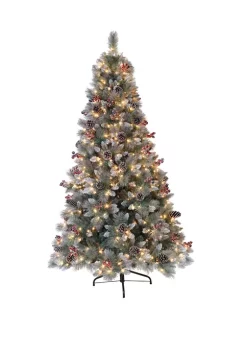 Best deal 🧨 Puleo International 7.5 Foot Pre-Lit Sterling Pine Artificial ❄ Christmas Tree with 70 UL-Listed Clear Lights 🎉 -Wonderly Shop Belk 1388
