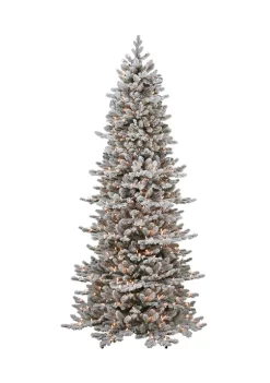 Cheap ✔️ Puleo International Pre-lit Flocked Slim Royal Majestic Douglas Fir Downswept Tree 🎁
