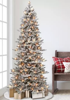 Cheap ✔️ Puleo International Pre-lit Flocked Slim Royal Majestic Douglas Fir Downswept Tree 🎁 -Wonderly Shop Belk 1403