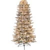 New 💯 Puleo International 6.5 Foot Pre Lit Flocked Slim Fraser Fir Artificial 🎅 Christmas Tree with 350 UL Listed Clear Lights 👏 -Wonderly Shop Belk 1405