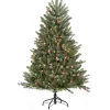 Best Sale ✨ Puleo International 4.5 Foot Pre Lit Franklin Fir Artificial 🔔 Christmas Tree with 250 Multi-Colored UL-Listed Lights ⭐
