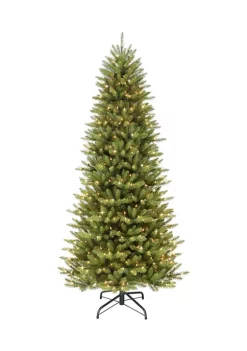 Budget ⭐ Puleo International 7.5 Foot Pre Lit Slim Franklin Fir Artificial 🎅 Christmas Tree with 500 Clear UL Listed Lights 🔥