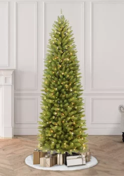 Budget ⭐ Puleo International 7.5 Foot Pre Lit Slim Franklin Fir Artificial 🎅 Christmas Tree with 500 Clear UL Listed Lights 🔥 -Wonderly Shop Belk 1439