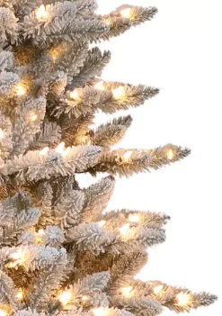 Cheap 😉 Puleo International 7.5 Foot Pre Lit Flocked Slim Fraser Fir Artificial 🔔 Christmas Tree with 500 UL Listed Clear Lights 🥰 -Wonderly Shop Belk 1443