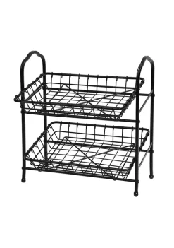 Buy ✔️ Puleo International 2-Tier Metal Hand Crafted Basket With Durable Finish and Removable Baskets ⭐ -Wonderly Shop Belk 1447