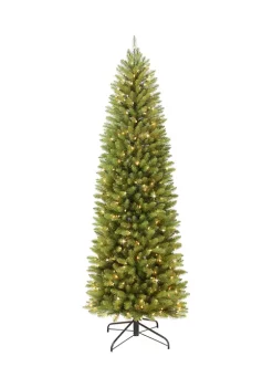 Hot Sale 😍 Puleo International 7.5 Foot Pre Lit Franklin Fir Pencil Tree Artificial 🎅 Christmas Tree with 350 Clear UL Listed Lights 🎁