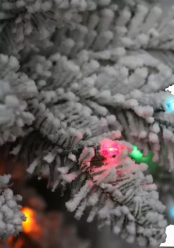 Promo 🎉 Puleo International Pre-Lit 7.5-Foot Slim Flocked Franklin Fir 🎅 Christmas Tree 🧨 -Wonderly Shop Belk 1454