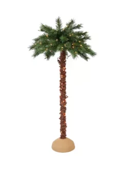 Best Pirce 👏 Puleo International Premium 6 Foot Pre Lit Artificial Palm Tree with 150 UL Listed Lights 💯