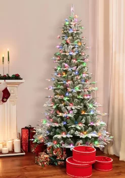 Top 10 🤩 Puleo International Pre-lit Slim Flocked Aspen Fir Tree ❤️ -Wonderly Shop Belk 1465