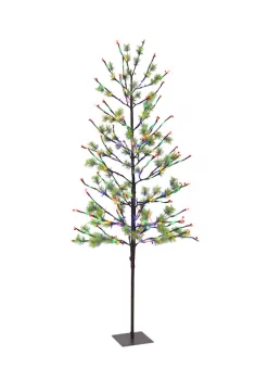 Best deal ✔️ Puleo International 6 ft Pre-lit Twig Tree with Red Berries 🎉
