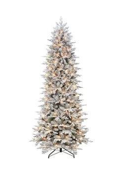 New 👏 Puleo International Slim Flocked Northern Fir PE/PVC Tree 😉 -Wonderly Shop Belk 1496