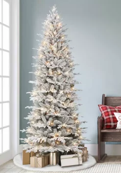 Promo 😍 Puleo International Pre-lit Flocked Slim Northern Fir 🎉 -Wonderly Shop Belk 1499