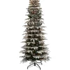 Brand new 🔥 Puleo International 6.5 Foot Pre Lit Slim Flocked Aspen Fir Artificial 🎁 Christmas Tree with 450 UL-Listed Clear Lights ❤️ -Wonderly Shop Belk 1503