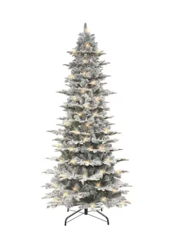 Cheapest 😍 Puleo International Pre-lit Slim Flocked Aspen Fir Tree 🤩