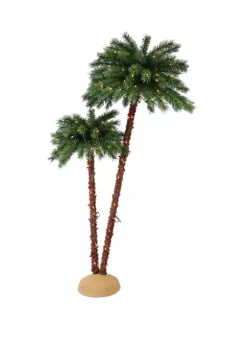 Promo ❤️ Puleo International Premium 3.5 Foot/6 Foot Pre Lit Artificial Palm Tree with 175 UL Listed Lights 🔔