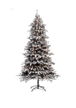 Best deal ⭐ Puleo International 6.5 Foot Pre Lit Flocked ‎Birmingham Fir Artificial 🎁 Christmas Tree with 350 UL Listed Lights 🥰 -Wonderly Shop Belk 1528