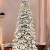 Outlet 🤩 Puleo International Pre-Lit 7.5-Foot Flocked Slim Montana Spruce ❄ Christmas Tree 🎉 -Wonderly Shop Belk 1538