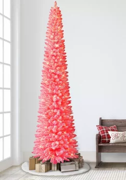 Best deal ✨ Puleo International Pre-lit Flocked Fashion Pink Pencil Tree 🧨 -Wonderly Shop Belk 1543