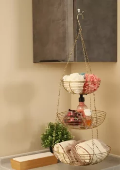 New ⌛ Puleo International 3 Tier Metal Hanging Basket 🛒 -Wonderly Shop Belk 1546