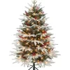 Brand new 🎉 Puleo International 4.5 ft Pre-lit Flocked Halifax Fir Tree with Pine Cones & Red Berries 🎉 -Wonderly Shop Belk 1552