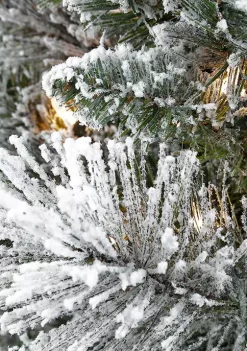 Hot Sale 🛒 Puleo International 9 Foot Pre-Lit Flocked Patagonia Pine Pencil Artificial 🔔 Christmas Tree with 450 UL- Listed Clear Lights 👏 -Wonderly Shop Belk 1593